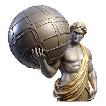 beautiful classic A stoic Atlas holding the celestial sphere, immense scale, dramatic lighting, Renaissance style high resolution png