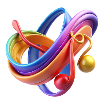 wonderful traditional An abstract representation of music, using flowing lines and vibrant colors, lit by a pulsating, rhythmic light genuine png