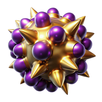 elegant contemporary A chaotic explosion of metallic gold and deep purple particles, resembling a supernova, with dramatic chiaroscuro lighting premium png