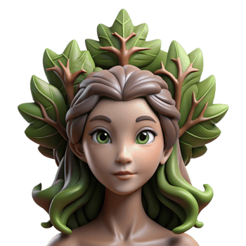 elegant classic A serene dryad emerging from a giant oak tree, dappled sunlight filtering through the leaves, intricate floral patterns on her skin, Art Nouveau style authentic png
