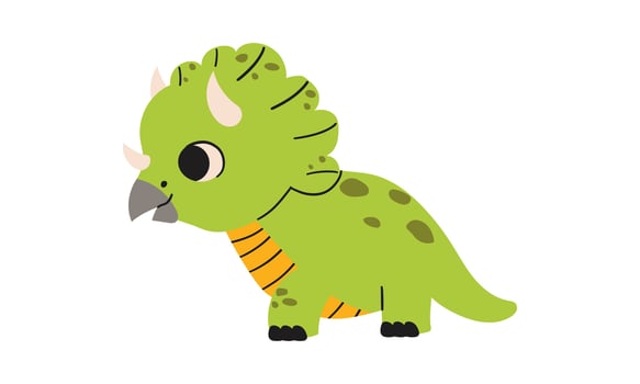 illustration of Cartoon Dinosaur Character. Cute colored dinosaur isolated on white background vector