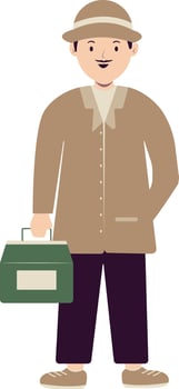 Detective or Spy Character in Cartoon Design. vector