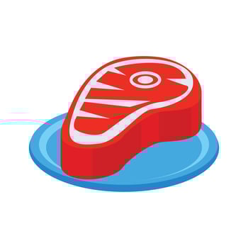 Ready to use 3d style icon of raw steak vector