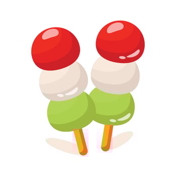 A 3d icon depicting sweet dango balls sticks vector