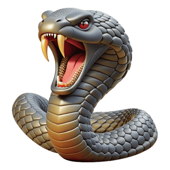 vibrant rustic A Hissing Cobra Ready to Strike high resolution png