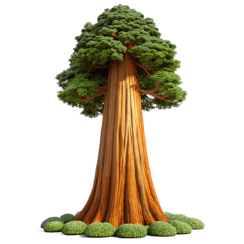 stunning traditional A Giant Sequoia Tree Its Bark Covered detailed png