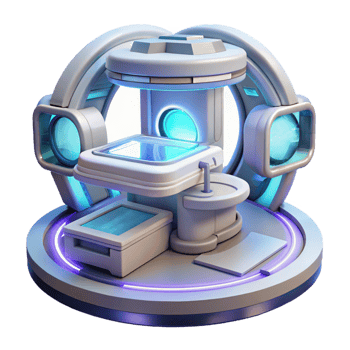 impressive vintage A futuristic medical bay with holographic displays, sterile and clean, cinematic lighting premium png