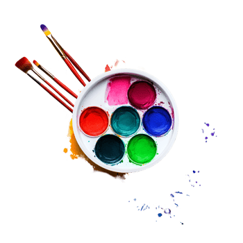 3D Open Paint Tray With Vibrant Colors On Transparent Background png