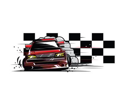 red car drifter, an illustration sport vector