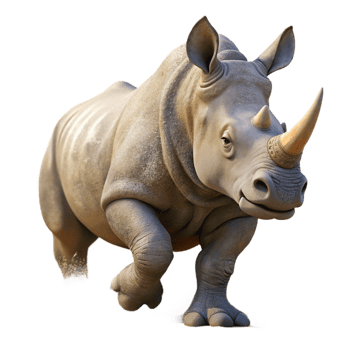 extraordinary minimalist A Powerful Rhinoceros Charging Through premium png