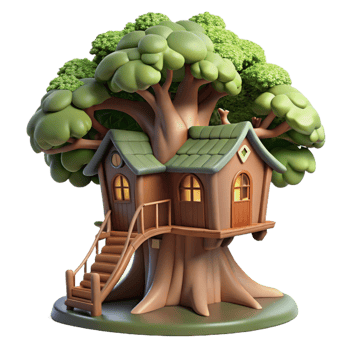 dramatic artistic A Treehouse Built Into a Giant Sequoia authentic png