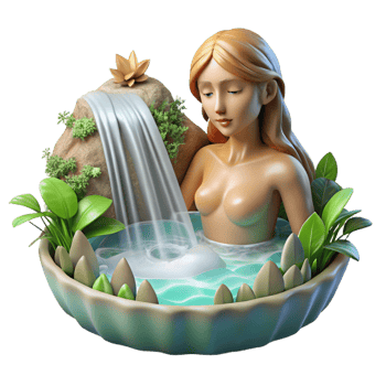 impressive traditional A Celestial Nymph Bathing in a 4K png