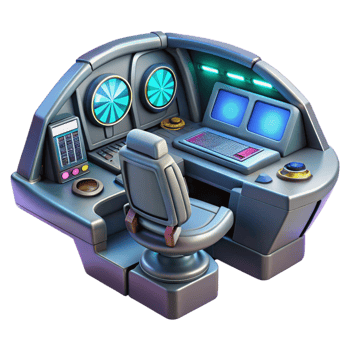 vibrant vintage A spaceship cockpit with holographic controls, futuristic and complex, dim lighting detailed png