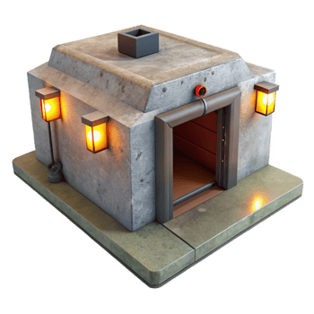 magnificent minimalist Underground bunker, concrete and steel, dim emergency lighting, claustrophobic, high resolution png
