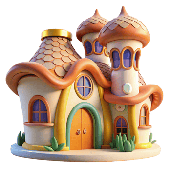 vibrant artistic A Gaudi-inspired house, organic shapes, vibrant mosaic tiles, sunny midday lighting, whimsical and dreamlike style high quality png