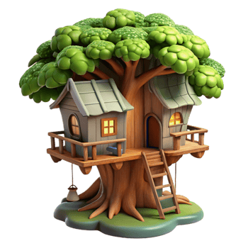 extraordinary minimalist A treehouse, built into a giant sequoia, rustic wood, dappled sunlight, magical, adventurous style original png