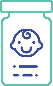 Medicine bottle outline dual color icon vector