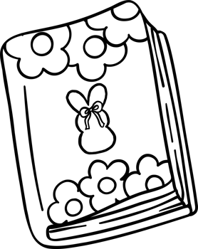 Cute Book with Floral and Bunny Design png