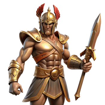 impressive abstract Ares, God of War, clad in bronze armor and wielding a bloodstained sword, chiaroscuro lighting, realistic style premium png