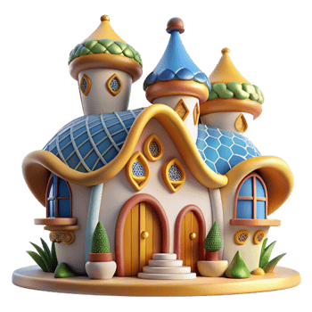 extraordinary traditional A Gaudi-inspired house, organic shapes, vibrant mosaic tiles, sunny midday lighting, whimsical and dreamlike style exclusive png