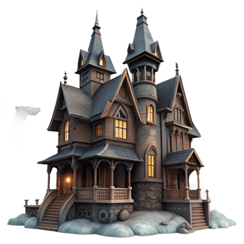 dramatic classic A Dilapidated Victorian Mansion Dark high resolution png