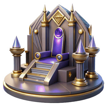 vibrant minimalist A futuristic throne room, opulent and grand, dramatic lighting genuine png