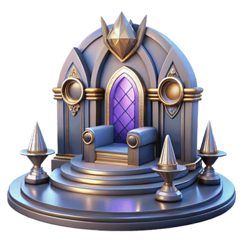 dramatic abstract A futuristic throne room, opulent and grand, dramatic lighting premium png