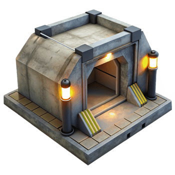 dramatic modern Underground Bunker Concrete and professional png