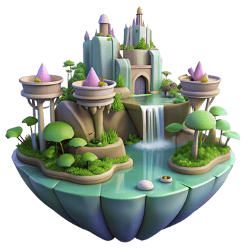 magnificent abstract A Floating City Built on Giant Lily high quality png