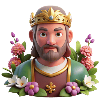 elegant classic A mischievous Norse god Baldr surrounded by blooming flowers, Pre-Raphaelite style, soft lighting, original png