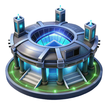 elegant creative A futuristic, sleek sports stadium with holographic displays, night scene, neon lights, cyberpunk style, 4K png