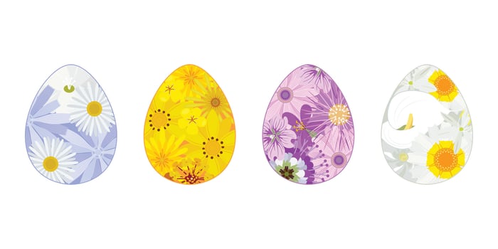 EASTER EGG - FLORAL THEME ILLUSTRATION vector