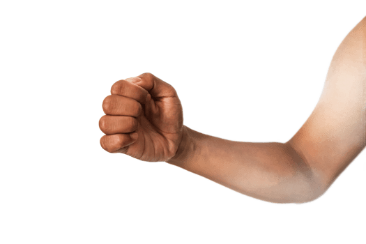 Clenched Fist Brown Skin Male Arm Studio Shot for Presentation or Project Uses Only. No Explicit png