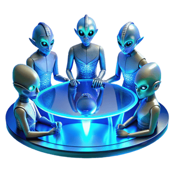 vibrant abstract A Group of Alien Diplomats with original png
