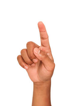 Brown Hand Pointing Upward on Transparent Background png