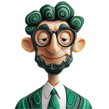a cartoon man with glasses and green hair Isolated On Transparent Background png