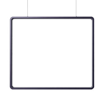 a black square hanging sign on a transparent background png