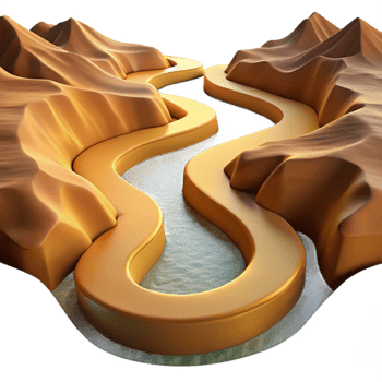 beautiful traditional A Winding River Flowing Through a professional png