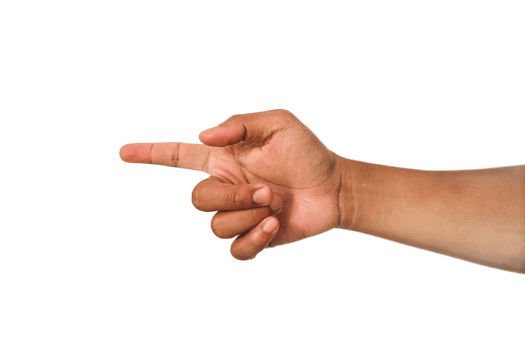 Brown Hand Pointing Right Isolated on Transparent Background png