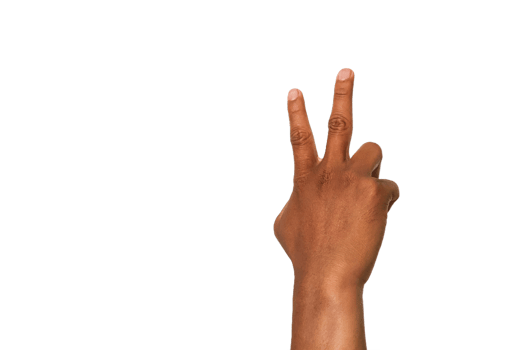 Brown Hand Displaying Three Fingers Against Dark Backgrounds and Colors With No Defects Identified png
