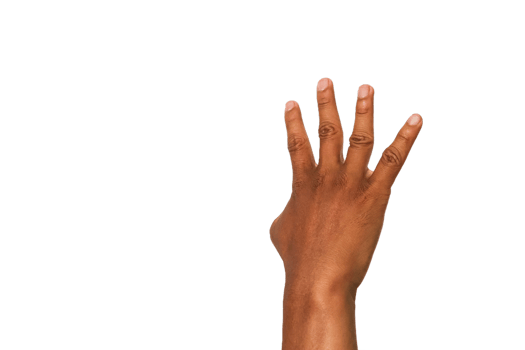 Brown Hand Gesturing Four On Transparent Backgrounds png
