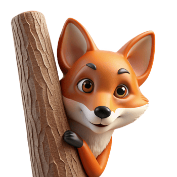 elegant classic A curious fox peering out from behind a tree, sly expression and detailed fur, realistic style genuine png