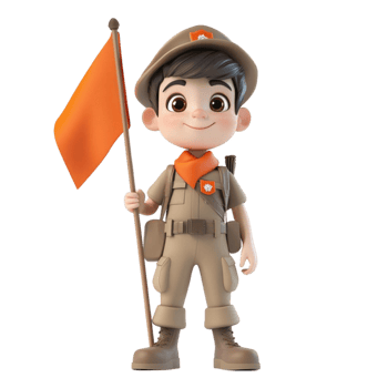 Young Kid Holding National Flag Isolated On Transparent Background png