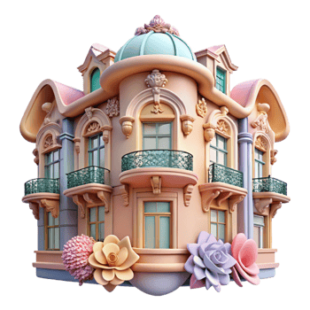 beautiful traditional An Art Nouveau Apartment Building with authentic png