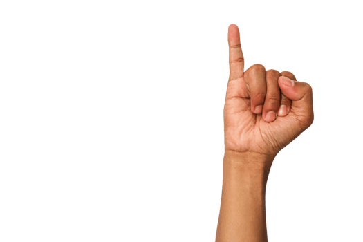 Brown Hand Forming a Pointing Gesture on Transparent Background png