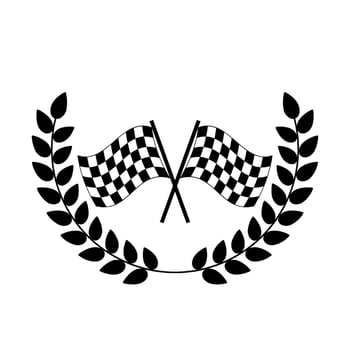 Race flags design, Winner first position competition success sport hobby competition and game theme illustration vector