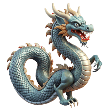 stunning vintage A majestic Japanese dragon, with serpentine body and multiple horns, intricate details, ukiyo-e style detailed png