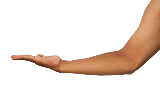 Open Brown Hand, Arm Extended, Transparent Backgrounds png
