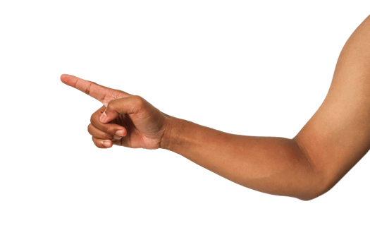 a man pointing with his finger on a transparent background png