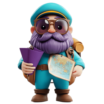 Bearded Cartoon Character With Glasse isolated on transparent background png